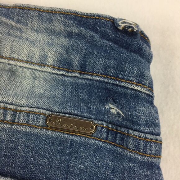 Kancan Skinny Leg Jeans Size 27 Womens Ripped Blue Wash Stretch Distressed Denim - Picture 4 of 10